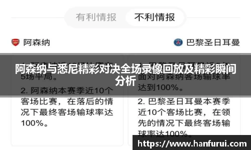 阿森纳与悉尼精彩对决全场录像回放及精彩瞬间分析